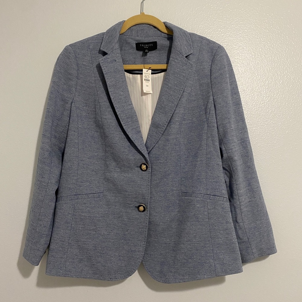 NWT Talbots Blue Shetland Blazer size 12